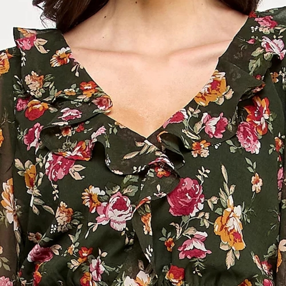 Floral Chiffon Dress - Picture 6 of 11